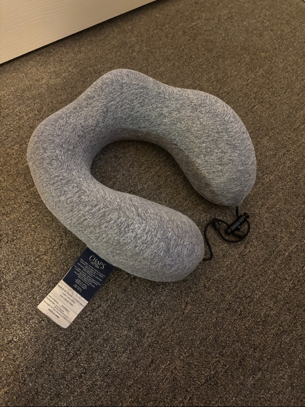 Chaps Heather Gray Travel Neck Pillow